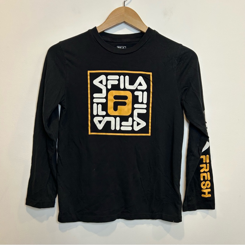 ☀️ 3/$15 Fila Kids Long Sleeve Logo Tee Shirt Black